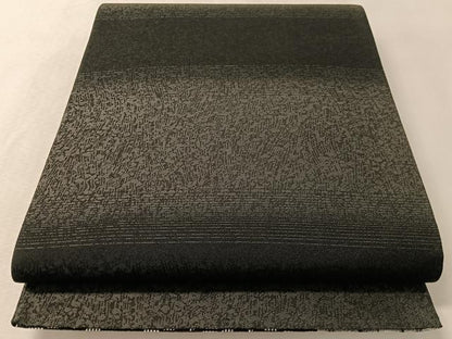 平和屋着物●両面 全通柄袋帯 吉祥間道 黒地 正絹 逸品 CABL6292vp