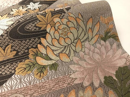 平和屋着物●両面　六通柄袋帯　乱菊　やまと誂製　正絹　逸品　未使用　CABL6295vp