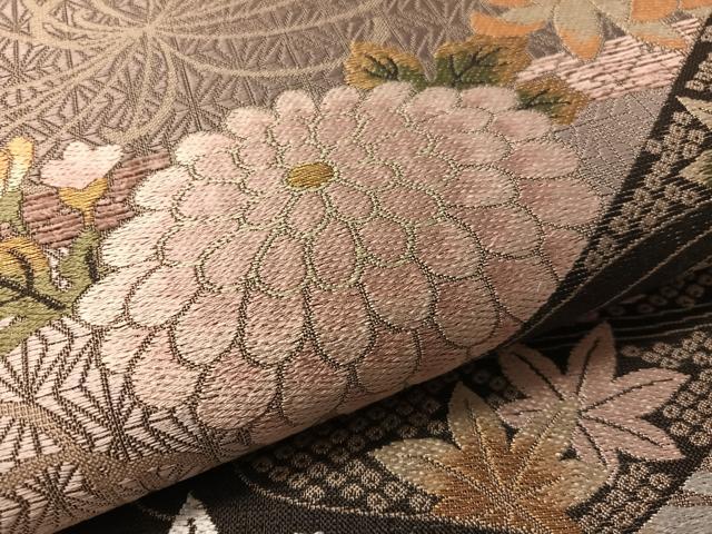 平和屋着物●両面　六通柄袋帯　乱菊　やまと誂製　正絹　逸品　未使用　CABL6295vp