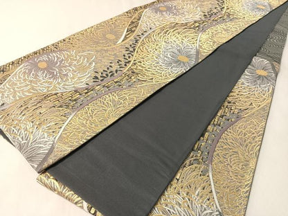 平和屋着物●六通柄袋帯 乱菊 金糸 正絹 逸品 CABL6297vp