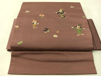 平和屋着物●ワンタッチつけ帯　総刺繍　道化師　金糸　正絹　逸品　CABL6302vp