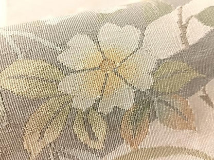 平和屋着物●爪掻き本綴れ　八寸名古屋帯　扇面花文　金銀糸　正絹　逸品　CABL6305vp