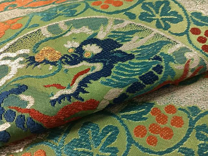 平和屋着物●アンティーク　大正ロマン　九寸名古屋帯　雲龍　金銀糸　正絹　逸品　CABL6313vp