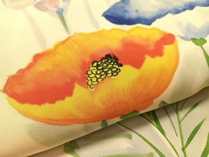 平和屋着物●塩瀬 九寸名古屋帯 手描き 草花文 正絹 逸品 CABL6317vp