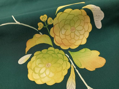 平和屋着物●塩瀬 九寸名古屋帯 ろうけつ染 菊唐草文 金彩 正絹 逸品 CABL6318vp