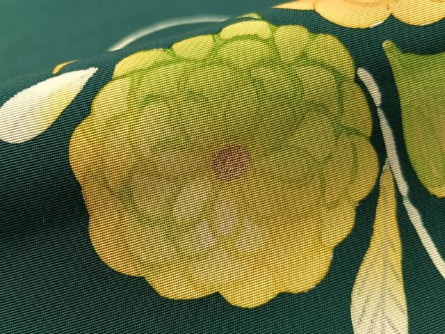 平和屋着物●塩瀬 九寸名古屋帯 ろうけつ染 菊唐草文 金彩 正絹 逸品 CABL6318vp