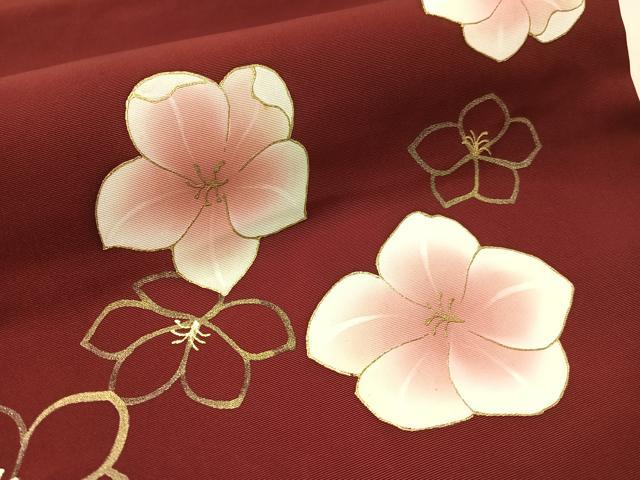 平和屋着物▼塩瀬　九寸名古屋帯　舞花文　金彩　正絹　逸品　CABL6319vp