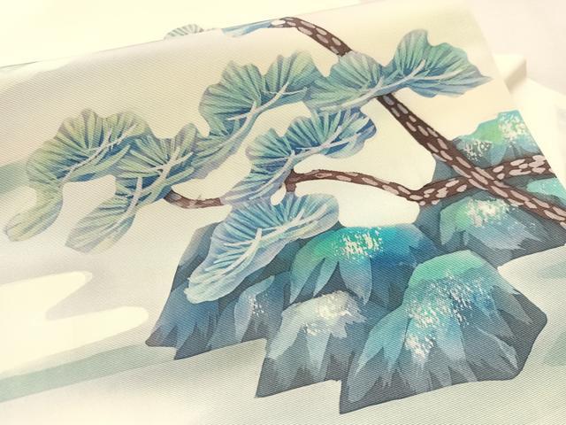 平和屋着物●塩瀬　九寸名古屋帯　ろうけつ染　浜松文　正絹　逸品　CABL6329vp