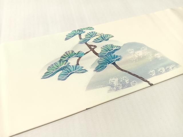 平和屋着物●塩瀬　九寸名古屋帯　ろうけつ染　浜松文　正絹　逸品　CABL6329vp