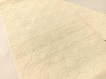 平和屋着物●九寸名古屋帯　飛騨高山紬　青海波刺子　たとう紙付き　正絹　逸品　CABL6343vp