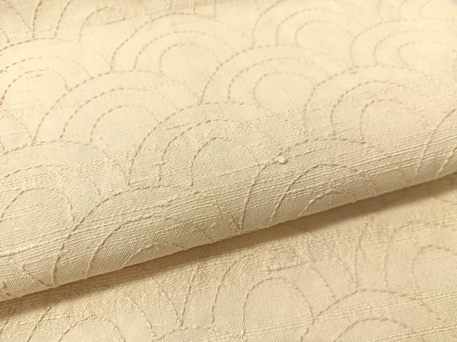平和屋着物●九寸名古屋帯　飛騨高山紬　青海波刺子　たとう紙付き　正絹　逸品　CABL6343vp