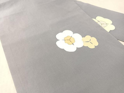 平和屋着物●塩瀬　九寸名古屋帯　舞花文　金彩　正絹　逸品　CABL6344vp