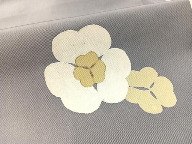 平和屋着物●塩瀬　九寸名古屋帯　舞花文　金彩　正絹　逸品　CABL6344vp