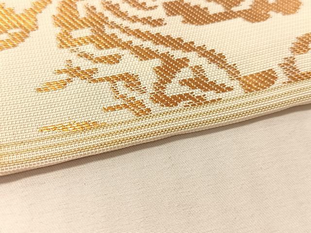 平和屋着物●西陣　川島織物　九寸名古屋帯　飛鶴吉祥文　金糸　正絹　逸品　CABL6345vp