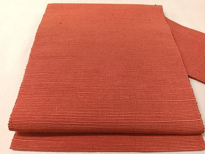 平和屋着物●八寸名古屋帯　紬地　韓紅色　正絹　逸品　CABL6347vp