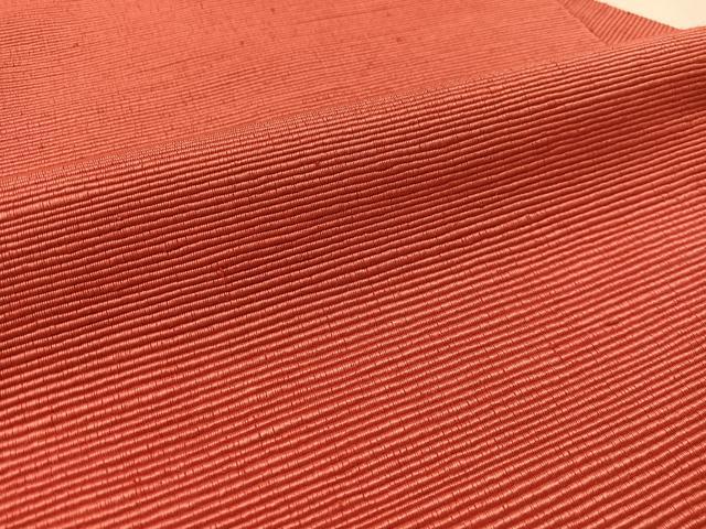 平和屋着物●八寸名古屋帯　紬地　韓紅色　正絹　逸品　CABL6347vp