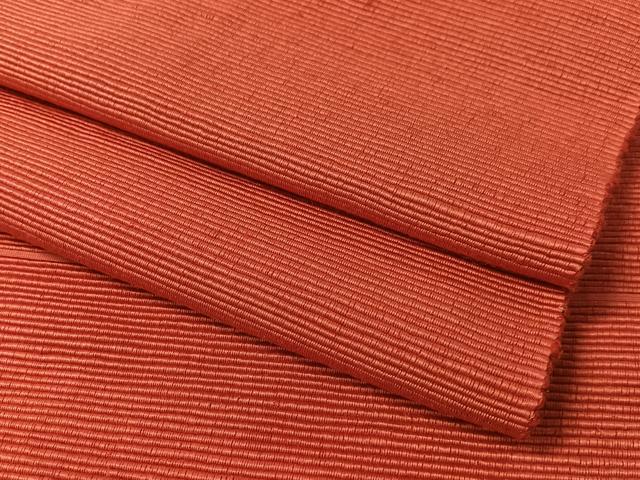 平和屋着物●八寸名古屋帯　紬地　韓紅色　正絹　逸品　CABL6347vp