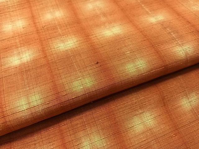 平和屋着物●全通柄　九寸名古屋帯　紬地　板締め絞り　間道　正絹　逸品　CABL6348vp