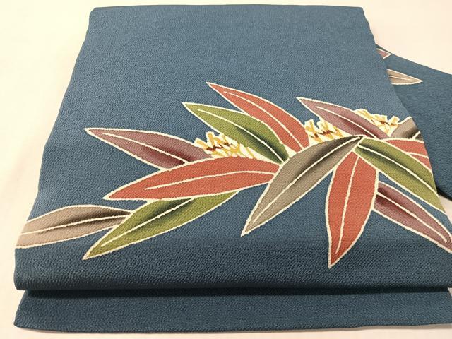 平和屋着物●人間国宝 芹沢圭介一番弟子　下平清人　九寸名古屋帯　笹文　鬼しぼ縮緬　正絹　逸品　CABL6352vp