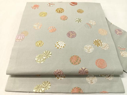 平和屋着物●九寸名古屋帯　唐織　鞠　金銀糸　正絹　逸品　CABL6357vp