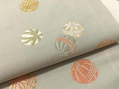 平和屋着物●九寸名古屋帯　唐織　鞠　金銀糸　正絹　逸品　CABL6357vp