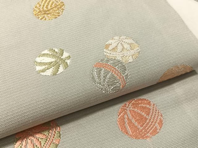 平和屋着物●九寸名古屋帯　唐織　鞠　金銀糸　正絹　逸品　CABL6357vp