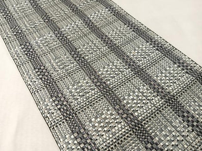 平和屋着物●本場筑前博多織　八寸名古屋帯　間道　正絹　逸品　CABL6368vp