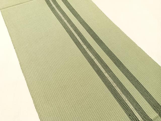 平和屋着物●本場筑前博多織　八寸名古屋帯　間道　銀糸　一重帯　正絹　逸品　CABL6374vp