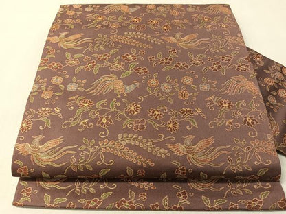 平和屋着物●全通柄　九寸名古屋帯　鳳凰花文　松坂屋扱い　正絹　逸品　CABL6377vp
