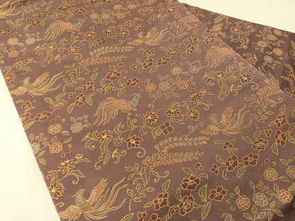 平和屋着物●全通柄　九寸名古屋帯　鳳凰花文　松坂屋扱い　正絹　逸品　CABL6377vp