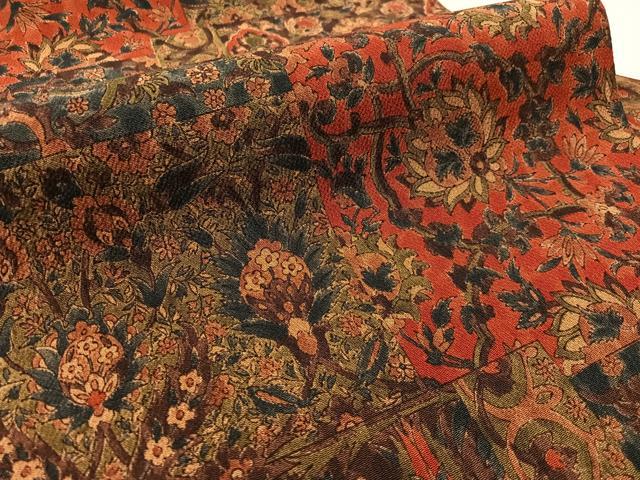 平和屋着物●全通柄　九寸名古屋帯　更紗唐草文　鬼しぼ縮緬　正絹　逸品　未使用　CABL6378vp