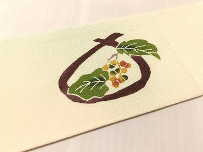 平和屋着物●九寸名古屋帯　型染め　成物　鬼しぼ縮緬　正絹　逸品　CABL6382vp