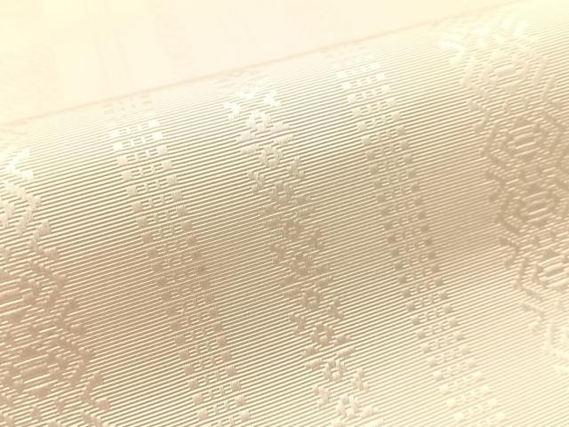 平和屋着物●本場筑前博多織　八寸名古屋帯　献上　胡粉色　博多金ラベル　証紙付き　正絹　逸品　CABL6387vp
