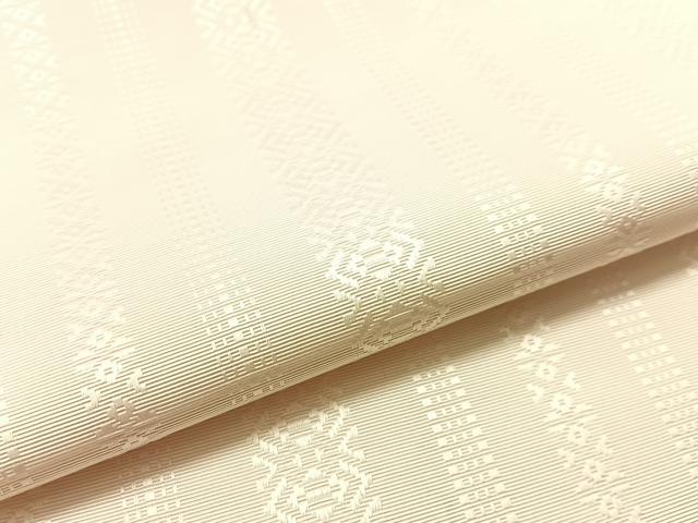 平和屋着物●本場筑前博多織　八寸名古屋帯　献上　胡粉色　博多金ラベル　証紙付き　正絹　逸品　CABL6387vp