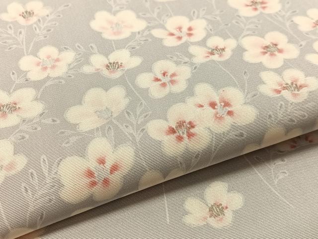 平和屋着物●塩瀬　九寸名古屋帯　草花文　銀彩　正絹　逸品　CABL6393vp