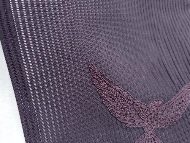 平和屋着物＊夏物　染色作家　斉藤三才　中国三大刺繍　スワトウ刺繍　総刺繍　訪問着　縦絽　三才鳥　暈し染め　正絹　逸品　CABL6435th