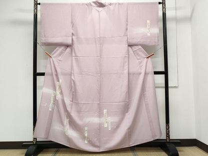平和屋着物＊夏物　訪問着　絽　短冊溢れ松葉花文　暈し染め　金彩　正絹　逸品　CABL6757th