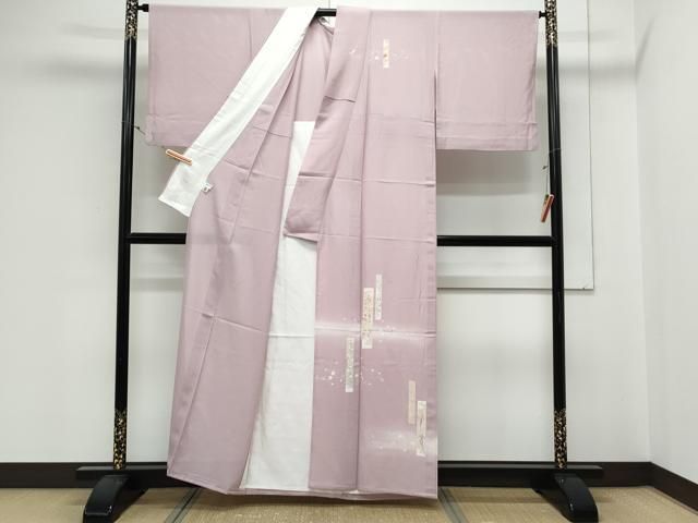 平和屋着物＊夏物　訪問着　絽　短冊溢れ松葉花文　暈し染め　金彩　正絹　逸品　CABL6757th