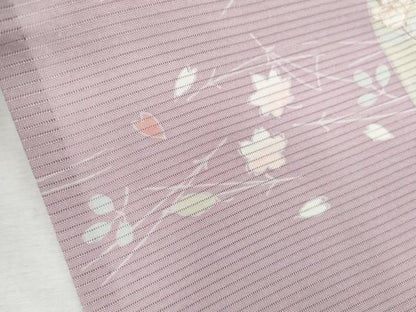 平和屋着物＊夏物　訪問着　絽　短冊溢れ松葉花文　暈し染め　金彩　正絹　逸品　CABL6757th