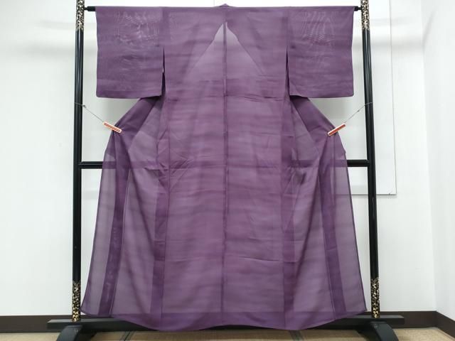 平和屋着物＊夏物　小紋　絽　霞文　暈し染め　正絹　逸品　CABL6759th