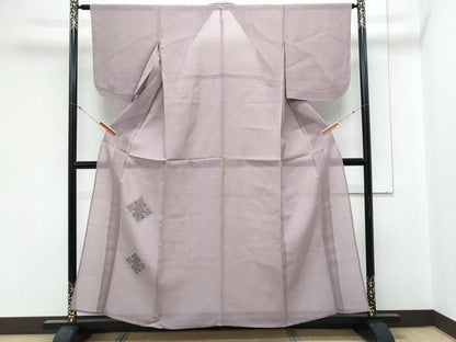 平和屋着物＊夏物　訪問着　紗紬　ドロンワーク　菱文　正絹　逸品　CABL6761th