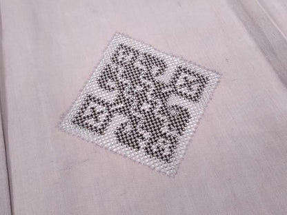 平和屋着物＊夏物　訪問着　紗紬　ドロンワーク　菱文　正絹　逸品　CABL6761th
