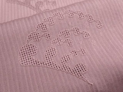 平和屋着物＊夏物　中国三大刺繍　スワトウ刺繍　総刺繍　無地絵羽訪問着　紗　立波文　退紅色　正絹　逸品　CABL6764th