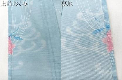 平和屋着物＊夏物　訪問着　絽　流水草花文　洗える着物　CABL6802xi