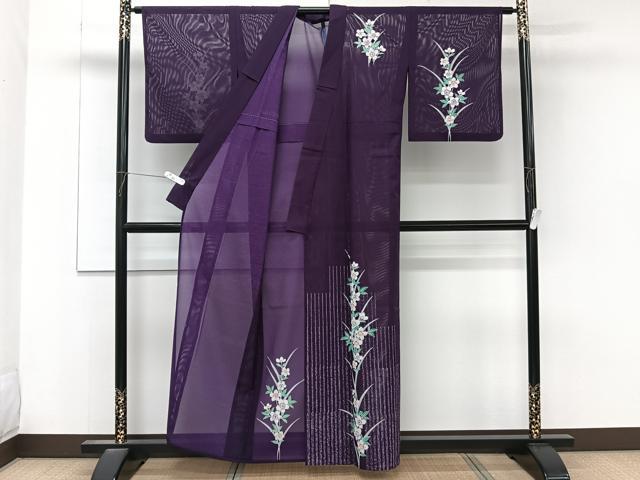 平和屋着物＊夏物　訪問着　絽　草花文　洗える着物　CABL6809xi