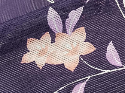 平和屋着物＊夏物　小紋　絽　花唐草文　洗える着物　CABL6810xi