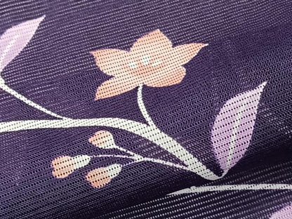 平和屋着物＊夏物　小紋　絽　花唐草文　洗える着物　CABL6810xi