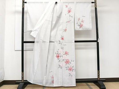 平和屋着物＊夏物　訪問着　絽　枝草花文　洗える着物　未使用　CABL6813xi
