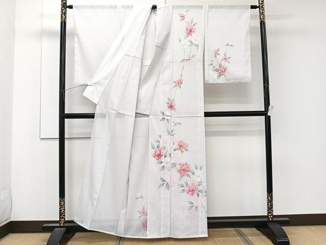 平和屋着物＊夏物　訪問着　絽　枝草花文　洗える着物　未使用　CABL6813xi