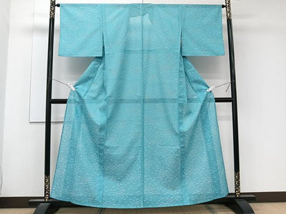 平和屋着物＊夏物　小紋　絽　リボン文様　洗える着物　CABL6816xi